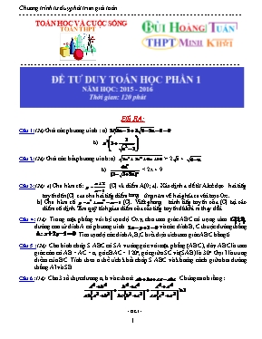 Đề tư duy phát triển giải toán